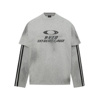 American Design Letter Fake Two-piece Long Sleeve