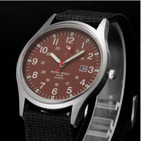 Watches Fabric Band Military Calendar Army Clock