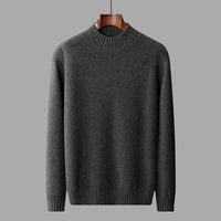 Men's Business-Casual Solid-Color All-Match Sweater With A Half-High Neck