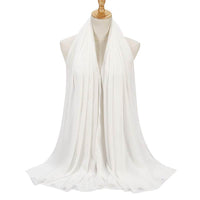 Natural Wrinkle Monochrome Chiffon Scarf Breathable Pleated Women's Toe Cap Scarf