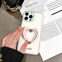 Love Ring Bracket Silicone Phone Case