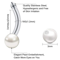 Simple Pearl White Labret Stud Earrings Human Body Piercing Accessories