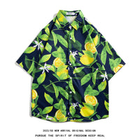 Men's Retro Hong Kong Style Short Sleeve Printed Shirt