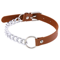 Leather Ring Neckband Necklace O-ring Neck Band