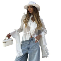 Women's Stylish And Elegant V-Neck Flare-Sleeve Shirt