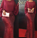 African Women's Beads Chiffon Party Evening Dress Big Size