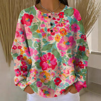 Womens Retro Casual Laid-back Sweatshirt