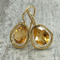 Light-luxury Alloy Earrings With Gemstone Inlays For Women