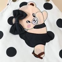 Baby Girl Long Sleeve Suspender Skirt Outfit Strap Cartoon Bear