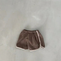 Korean Style Double Row English Pattern Solid Color Suit Short Sleeve Shorts Round Neck 2-piece Set