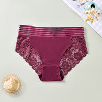 Plus Size Women's High Waist Hollow-out Breathable Underwear
