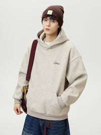 Split Structure Contrast Color Embroidered Fashion Brand Loose Hoodie Coat