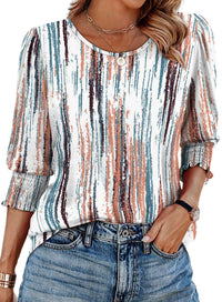 Women's Loose Casual Print Round Neck Top