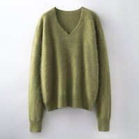 Versatile Loose-fitting Brushed Sweater In A Solid Color