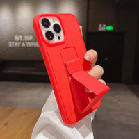 Candy Color Bracket Silicone Phone Case