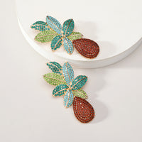 Rhinestone Floral Teardrop Dangle Earrings For Women Wedding Evening Party Prom Formal Luxury Statement Jewelry