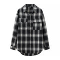 Retro Plaid Long-sleeve Women's Loose Casual Single-breasted Shirt