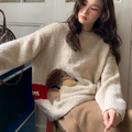 Dog Jacquard Retro Crew Neck Pullover Sweater