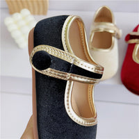 Children's Retro Shoes Red Velvet Girls' Shoes