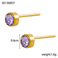 Stainless Steel Gold-plated Birthday Stone Constellation Diamond Bone Nail
