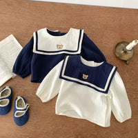 Academy Style Long Sleeved Set Baby Navy Collar Top