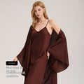 Womens Simple Satin Chiffon Camisole And Robe Set
