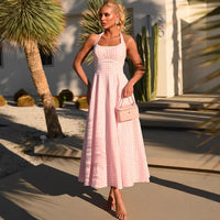 French-style Beach Vacation Maxi Slip Dress For Women