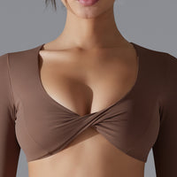 Deep V-neck Figure-hugging Breathable Cross-over Yoga Wear