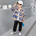 Fashion Simple Children's Corduroy Letter Shirt
