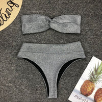 Ladies Split Swimsuit Filigree High Waist Bikini