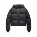 Simple Hooded Long Sleeve Zipper Pocket Protective Jacket Coat For Women