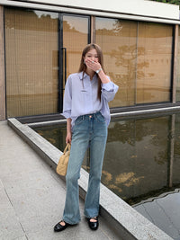 Women's Blue Jeans Autumn Slimming Mop