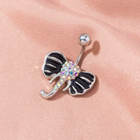 Female Diamond Animal Elephant Belly Button Nail