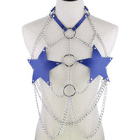 Leather Pentagram Chest Belt Body Chain