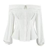 Sexy Solid Color Off-shoulder Shirt