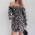 Spring Autumn Casual Lantern Sleeve Dress For Women