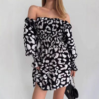 Spring Autumn Casual Lantern Sleeve Dress For Women