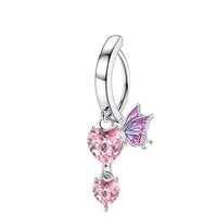 Peach Heart Dripping Oil Butterfly Nose Ringd