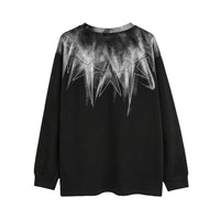 Men's High Street Design Sense Niche Spray Painting Hot Drilling Five-pointed Star Long Sleeve