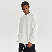 Solid Color Round Neck Men's Sweater Heavy Thickening American Fashion Brand Loose