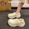 Heel Wrap Platform Type Snow Boots Women's Fleece-lined Thermal Cotton Slippers
