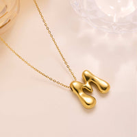 New Titanium Steel 18K Gold-Plated 26-Letter Necklace For Women