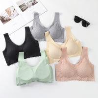 Latex Underwear Women's Seamless Lace Sleep Bra