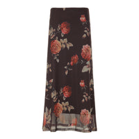 Women's Soft Printed Mesh Midi Skirt