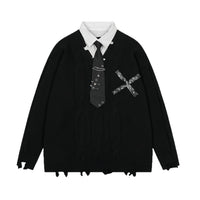 Women's Casual Irregular Design V-neck Long-sleeve Knitwear Coat