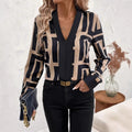 Spring And Summer Geometric Pattern Black Women's Top