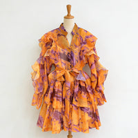 V-neck Ruffled Tie-waist Dress