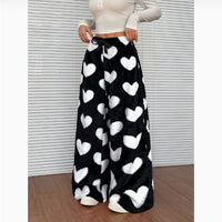 New Casual Leopard Print Lace-up Wide-leg Pants