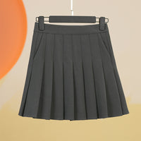 Pleated Skirt Lengthened Elastic Waist Elastic