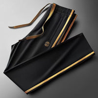 Light-luxury Blue Side Stripes In A Contrasting Color Slim-fit Casual Style